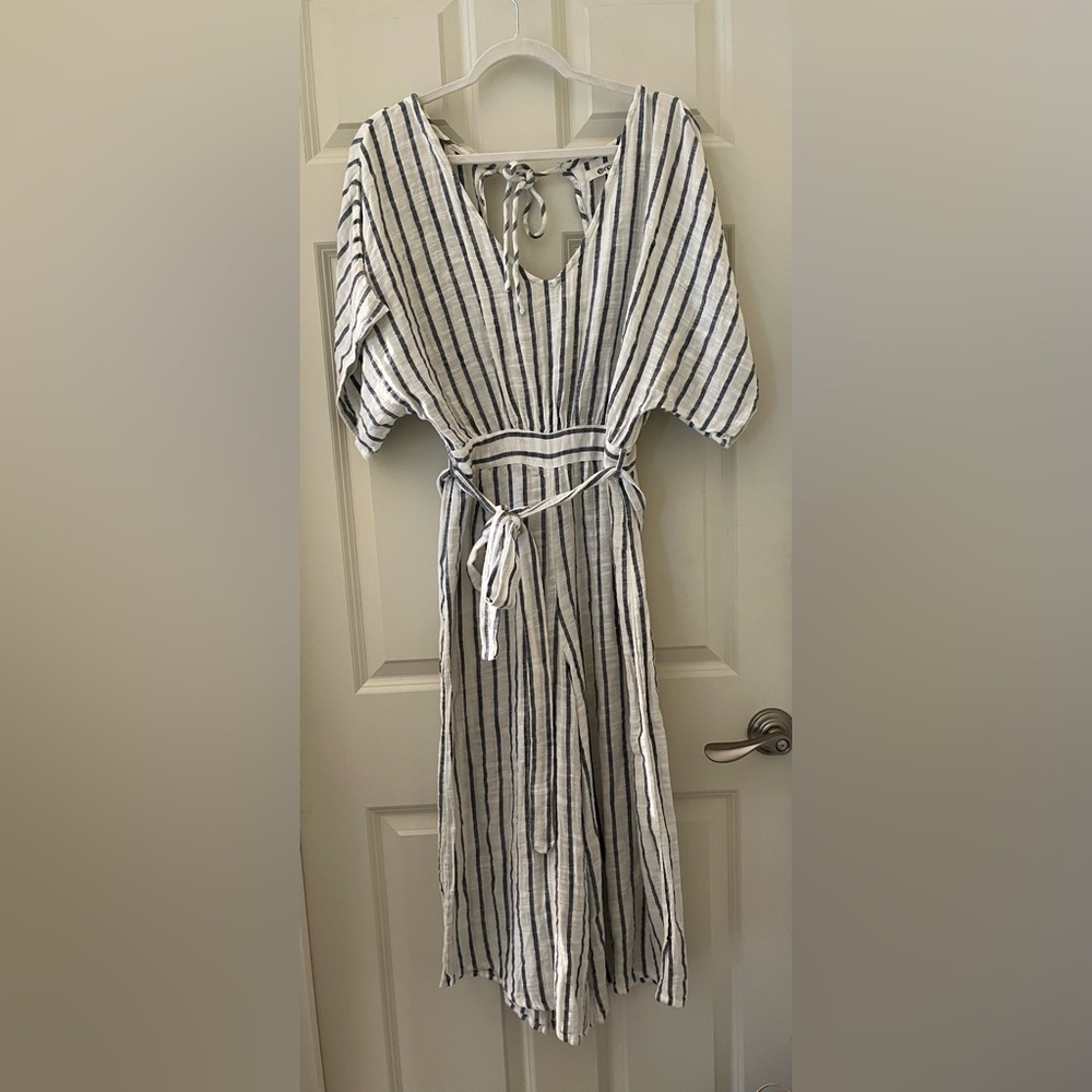 Women’s Rip Curl Wonder Love Jumpsuit Romper Beachy Yarn dye slub stripe size XS